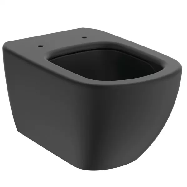 Vas wc suspendat Ideal Standard Tesi Aquablade 54x36 cm, prinderi ascunse, negru mat