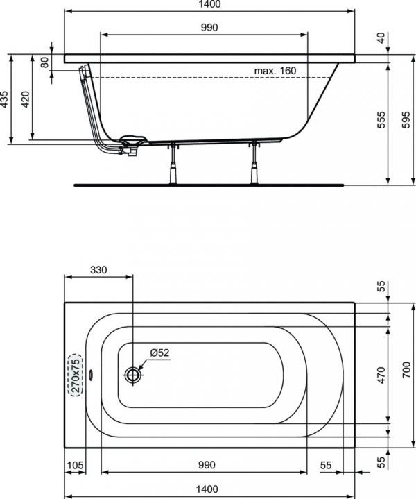 Cazi Rectangulare Cada Baie Rectangulara Ideal Standard Hotl 