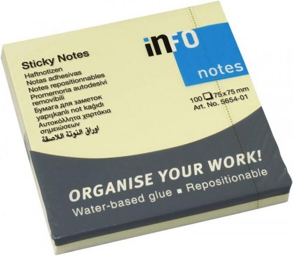 NOTES ADEZIV 75*75MM 100 FILE INFO NOTES