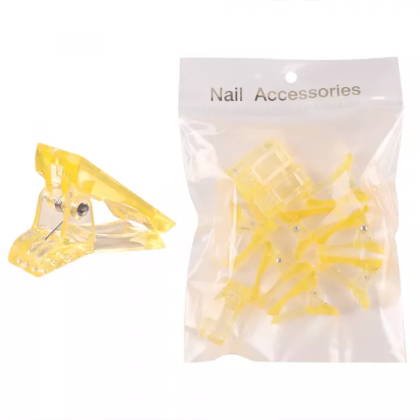 10 x clestisori gelbeni plastic pentru constructie unghii si curba C
