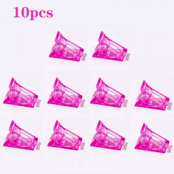 10 x clestisori roz inchis plastic pentru constructie unghii si curba C