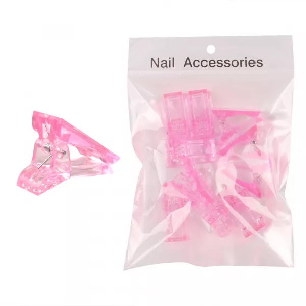 10 x clestisori roz plastic pentru constructie unghii si curba C