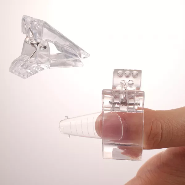10 x clestisori transparenti plastic pentru constructie unghii si curba C