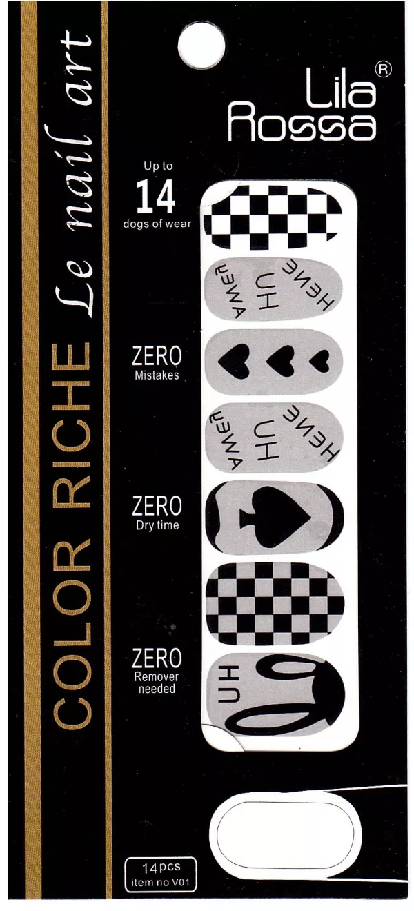 Sticker pentru unghii nail art, Lila Rossa, 14 in 1, nr 17