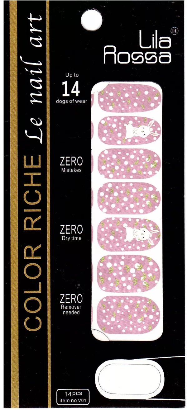 Sticker pentru unghii nail art, Lila Rossa, 14 in 1, nr 25

