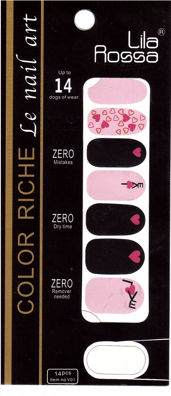 Sticker pentru unghii nail art, Lila Rossa, 14 in 1, nr 2