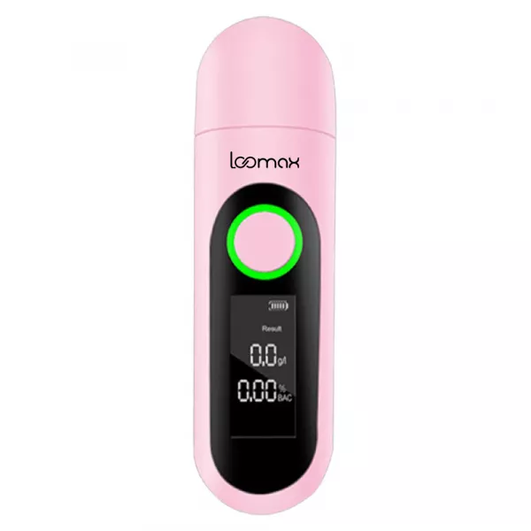 Alcool tester, etilotest, Loomax, afisaj digital, roz