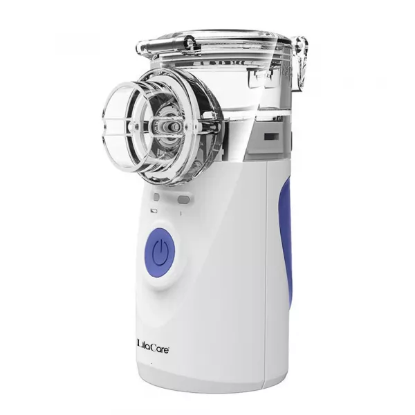 Aparat aerosoli Lila Care, nebulizator, portabil,  ultrasonic, baterii si adaptor priza, tehnologie Mesh, accesorii, trusa depozitare, super silentios, alb