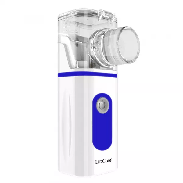 Aparat aerosoli, nebulizator portabil cu baterii, Lila Care, silentios, masca adulti si copii 