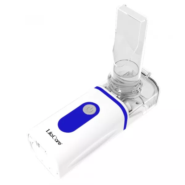 Aparat aerosoli, nebulizator portabil cu baterii, Lila Care, silentios, masca adulti si copii 