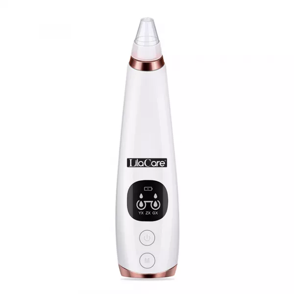 Aspirator facial Lila Care, ingrijire ten, indepartarea punctelor negre, minimizarea porilor, putere de aspirare mare, 6 capete inlocuibile, 7 nivele de rezistenta, portabil, alb
