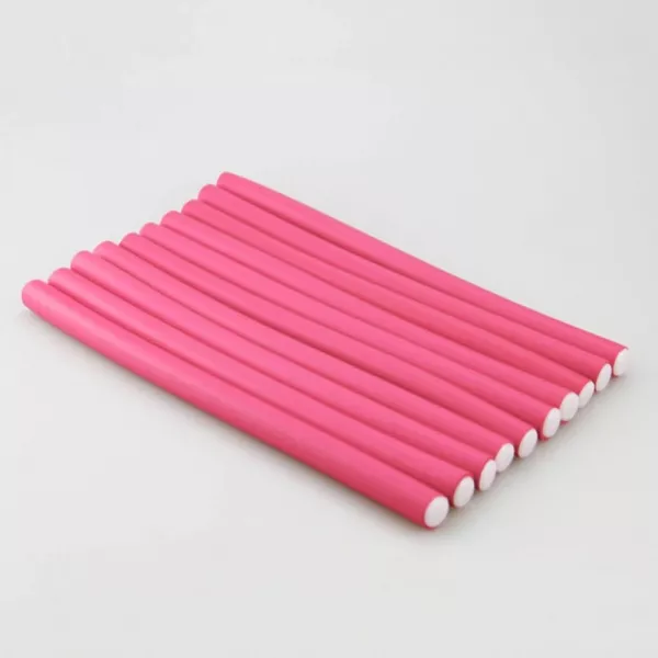 Bigudiuri flexibile, ondulare par, set 10 bucati, roz