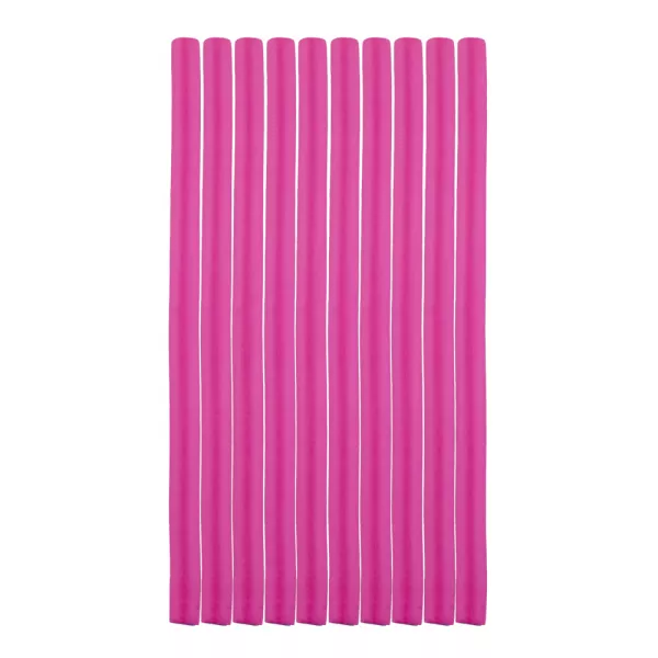 Set bigudiuri flexibile, ondulare par, 10 bucati, roz