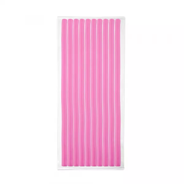 Bigudiuri flexibile, ondulare par, set de 10 bucati, roz