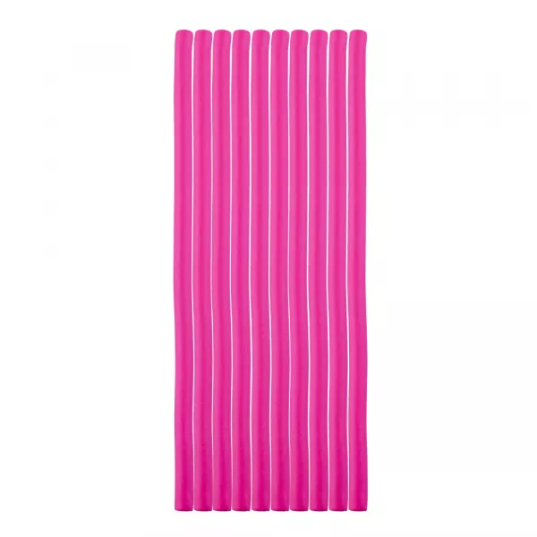 Bigudiuri flexibile, ondulare par, set de 10 bucati, roz