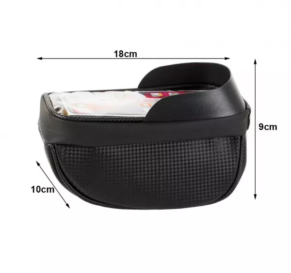 Borseta pentru bicicleta cu suport de telefon, Karemi, Impermeabil, montare pe ghidon, pentru telefoane pana in 6.8 inch PB-02