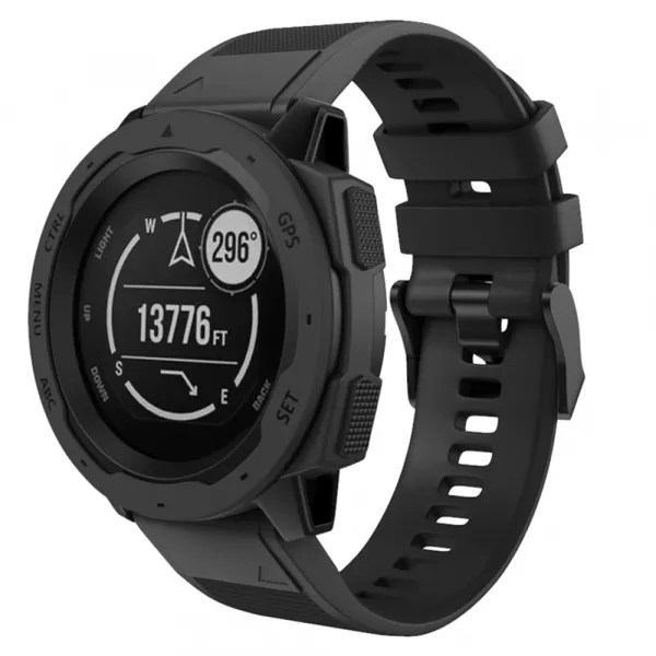 Bratara smartwatch Loomax, compatibila ceas Garmin, 26 mm, din silicon, negru