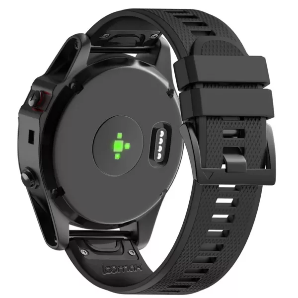 Bratara smartwatch Loomax, compatibila ceas Garmin, 26 mm, din silicon, negru