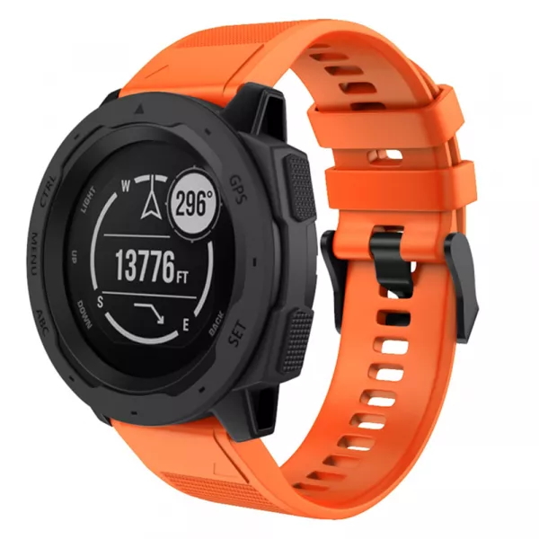 Bratara smartwatch Loomax, compatibila ceas Garmin, 26 mm, din silicon, portocaliu
