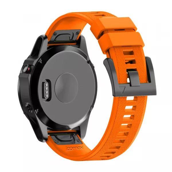 Bratara smartwatch Loomax, compatibila ceas Garmin, 26 mm, din silicon, portocaliu