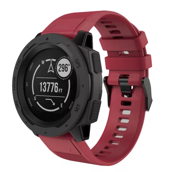 Bratara smartwatch Loomax, compatibila ceas Garmin, 26 mm, din silicon, rosu