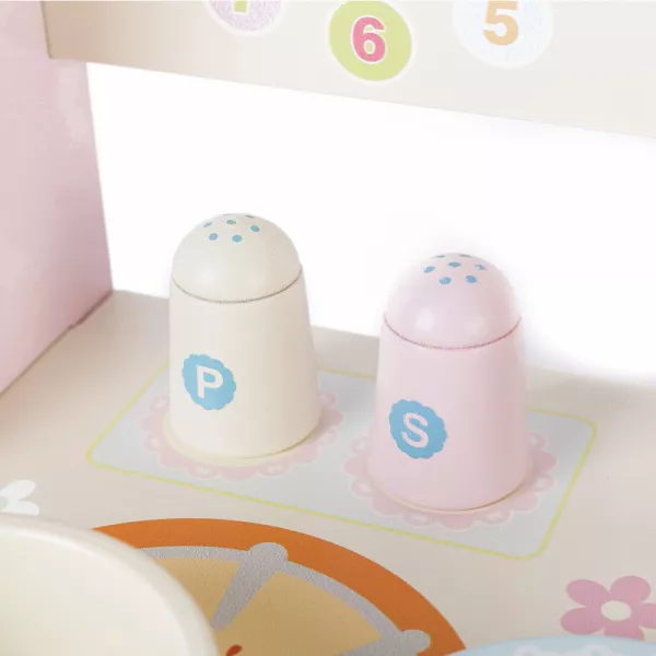 Mini bucatarie de jucarie Karemi, din lemn, cu accesorii, K01B-40068