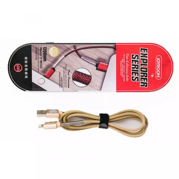 Cablu de date Lightning Explorer Series pentru iPhone si iPad, bej, 1 m