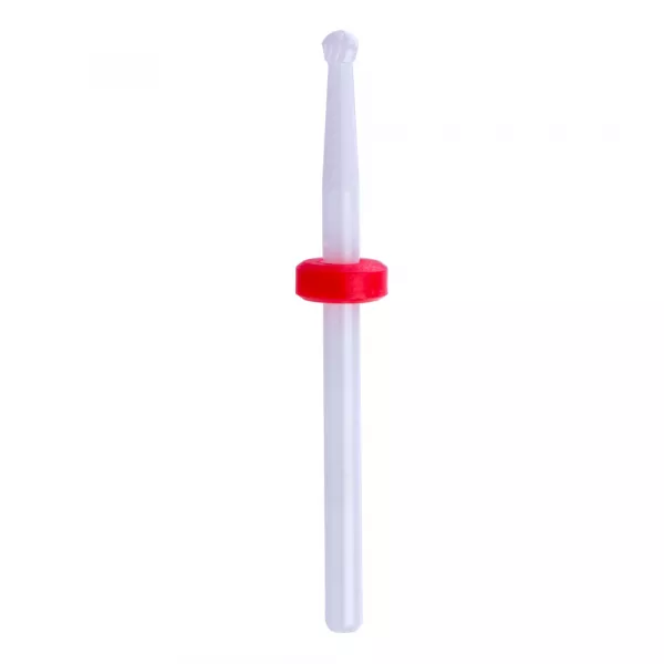 Capat freza din ceramica pentru cuticule, cu biluta, Lila Rossa, fin f, red