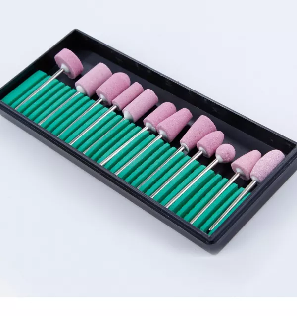 Set de 12 capete pentru freza, din ceramica, roz