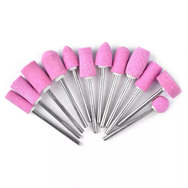 Set de 12 capete pentru freza, din ceramica, roz