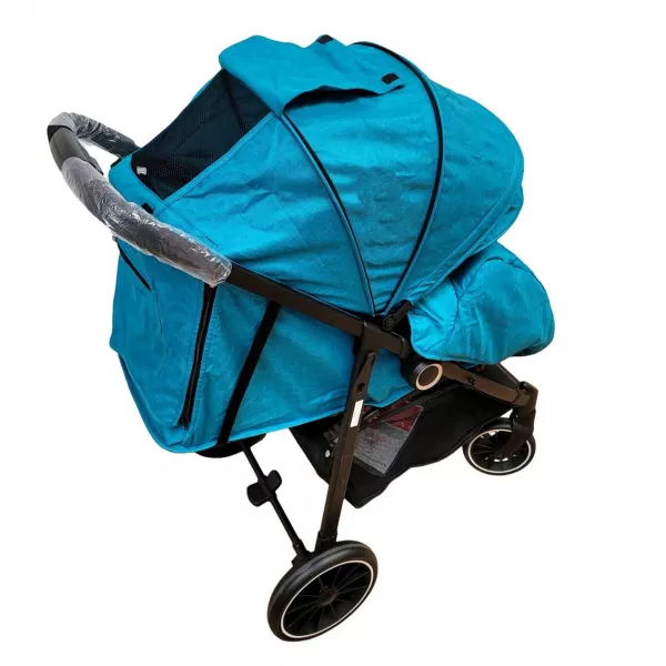 Carucior sport pliabil impermeabil cu husa pentru picioare, Karemi, 0-36 luni albastru