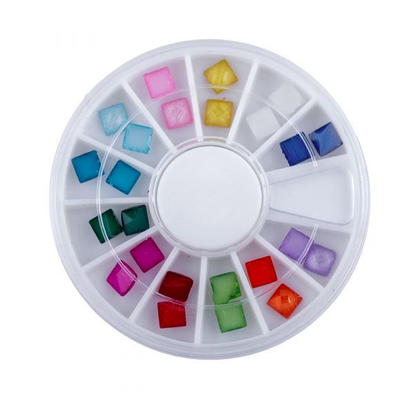 Carusel decoratiuni unghii, patrate, multicolore