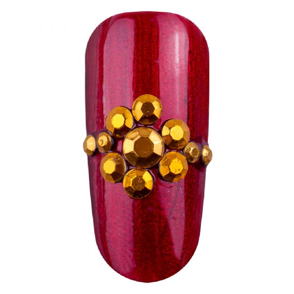 Carusel decoratiuni unghii, model pietricele aurii
