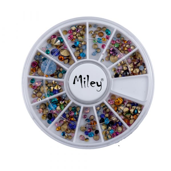 Carusel, strasuri multicolore tip diamant