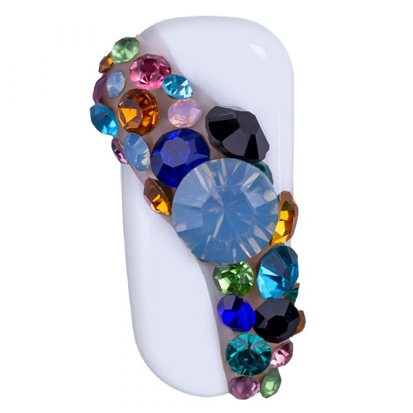 Carusel, strasuri multicolore tip diamant