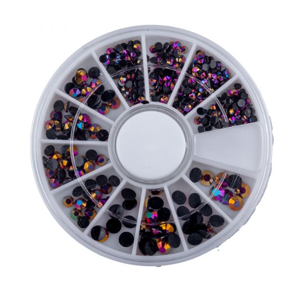 Carusel decoratiuni unghii, mix strasuri cu reflexii