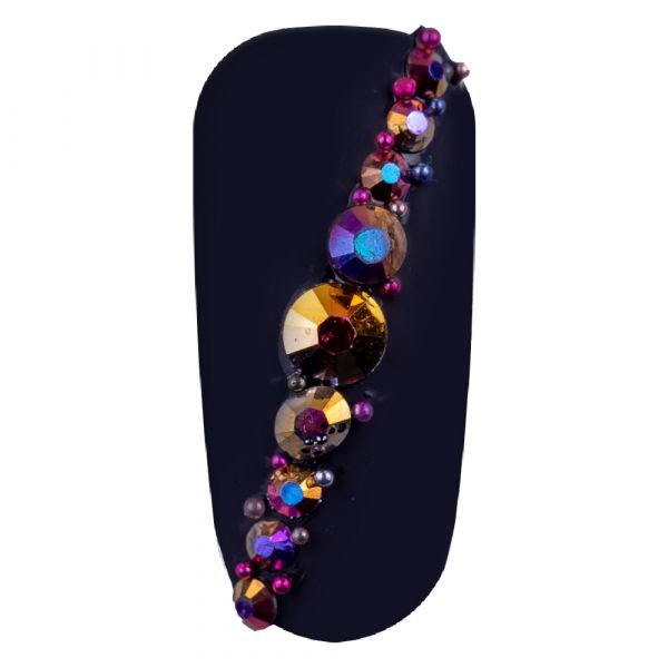 Carusel decoratiuni unghii, mix strasuri cu reflexii