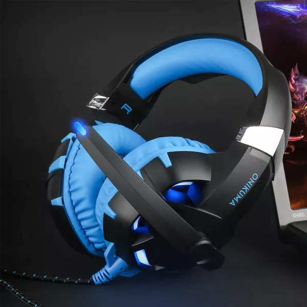Casti gaming stereo Onikuma K2 7.1 Pro, albastru