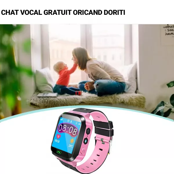 Ceas Smartwatch pentru copii Loomax cu functie telefon, apel video, localizare GPS, istoric traseu, pedometru, apel de monitorizare, camera, Android, Roz