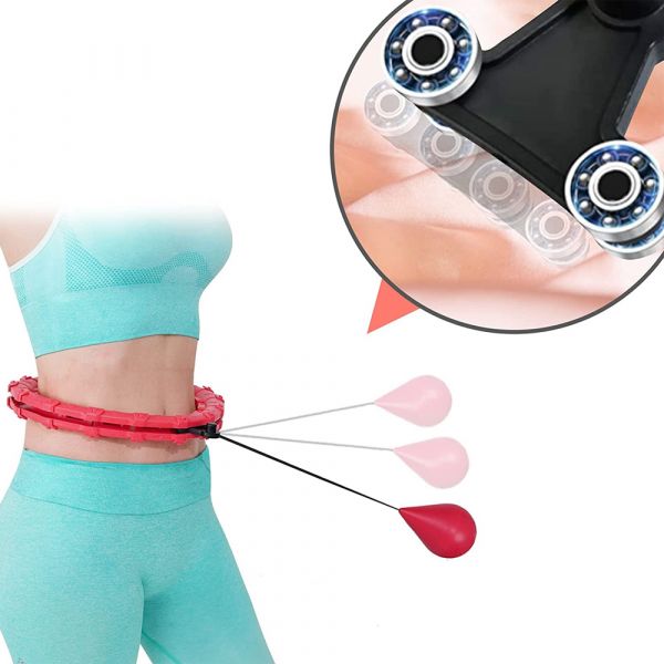 Aparat pentru antrenament Karemi, gimnastica si slabit model Hula Hoop, roz