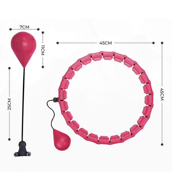 Aparat pentru antrenament Karemi, gimnastica si slabit model Hula Hoop, roz