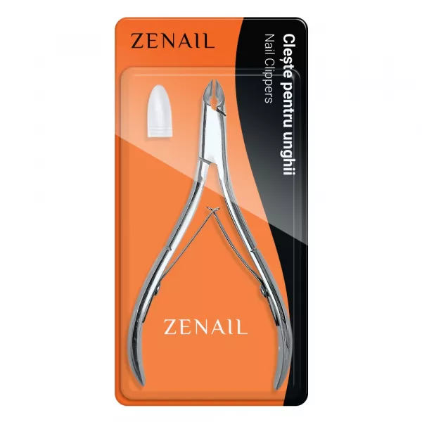 Cleste pentru unghii si cuticule profesional, Zenail, argintiu
