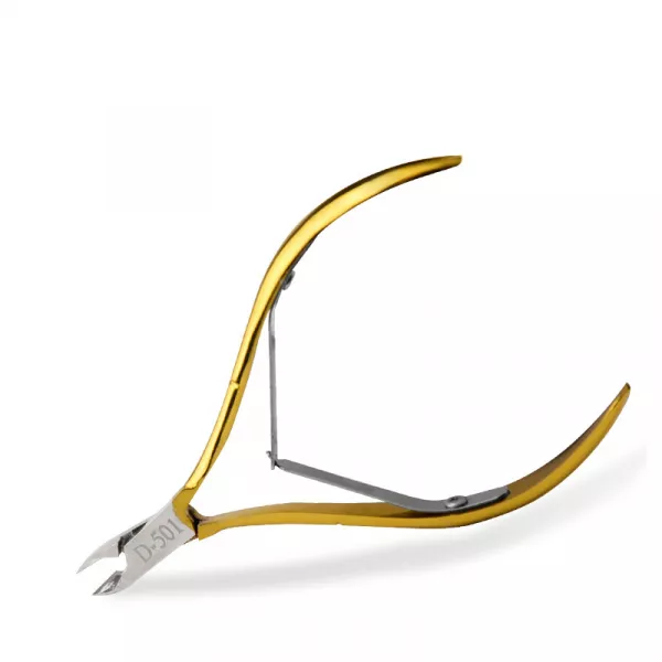 Cleste profesional pentru unghii si cuticule, Zenail, auriu