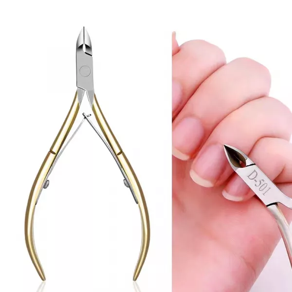 Cleste profesional pentru unghii si cuticule, Zenail, auriu