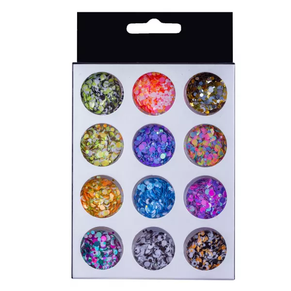 Set decor unghii, model paiete multicolore