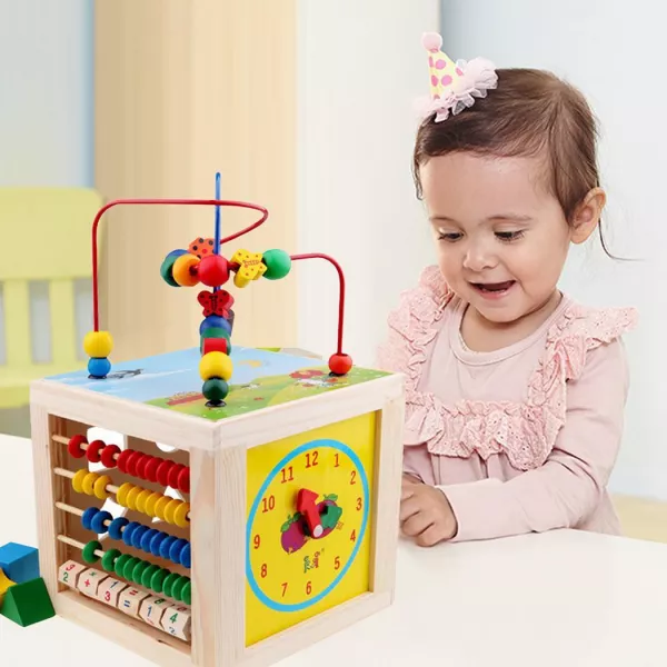 Cub multifunctional 5 in 1 Karemi, 5 laturi educative
