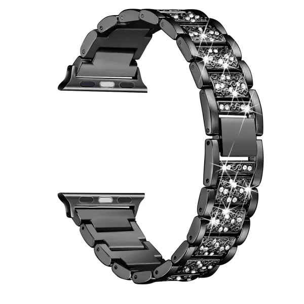 Curea metalica pentru Apple Watch Loomax, bratara compatibila cu Apple Watch 6/5/4/3/2/1, 42 / 44 mm neagra, 33-3322