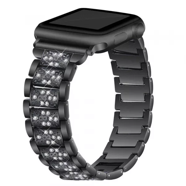 Curea metalica pentru Apple Watch Loomax, bratara compatibila cu Apple Watch 6/5/4/3/2/1, 42 / 44 mm neagra, 33-3322