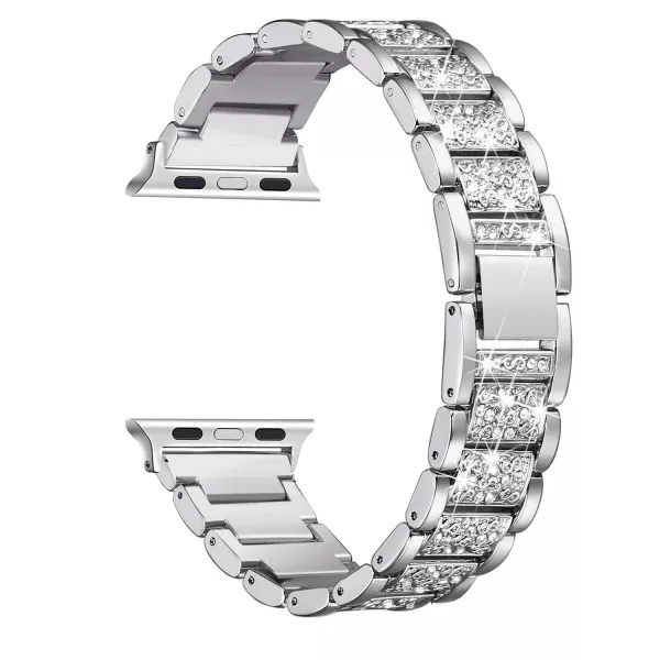 Curea metalica pentru Apple Watch Loomax, bratara compatibila cu Apple Watch 6/5/4/3/2/1, 42 / 44 mm silver, 33-3324