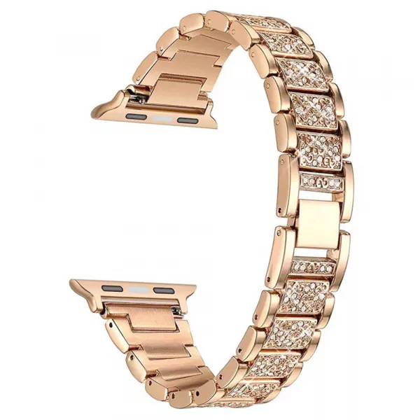Curea metalica pentru Apple Watch Loomax, bratara compatibila cu Apple Watch 6/5/4/3/2/1, 38 / 40 mm Golden Brown, 33-3327